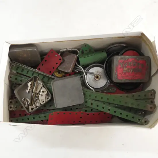 BOX OF ASST. MECCANO PARTS 