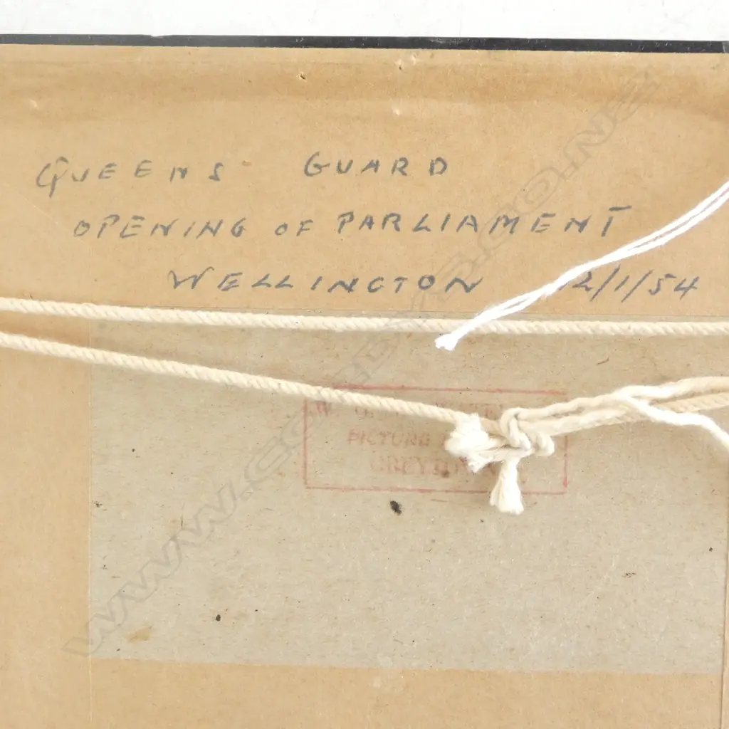 1954 Queen Elizabeth Framed Photo, Queens Guard Opening Parliament Wellington Image 1++