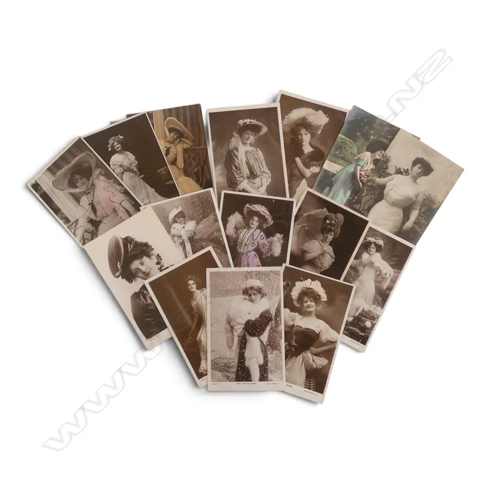15 ANTIQUE PHOTOGRAPHIC GLAMOUR BEAUTY POSTCARDS MISS PHYLLIS DARE ETC C.1907 Image 1++