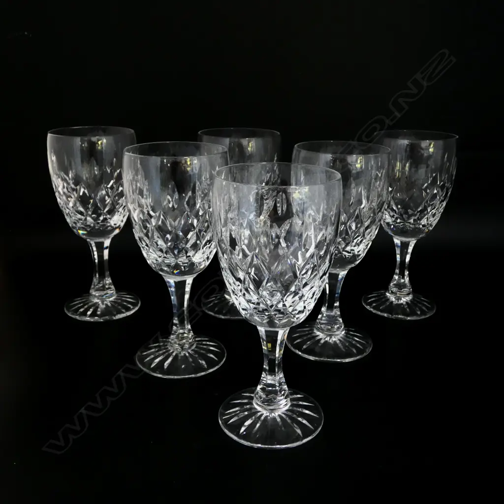 6 BRIERLEY CRYSTAL WINE GLASSES H.180mm Image 1++