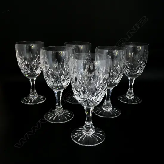 6 BRIERLEY CRYSTAL WINE GLASSES H.180mm