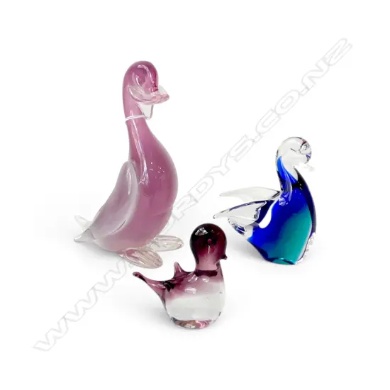 3 ART GLASS BIRDS H.190mm