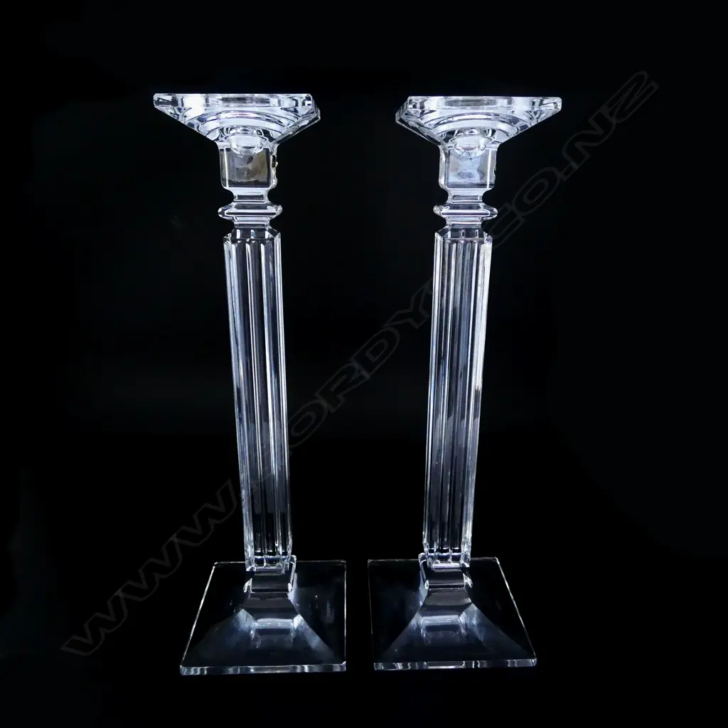PR BOHEMIA CRYSTAL 'EMINENCE' CANDLESTICKS H.410mm, BOXED Image 1++