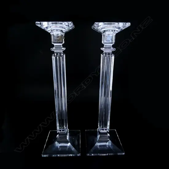 PR BOHEMIA CRYSTAL 'EMINENCE' CANDLESTICKS H.410mm, BOXED