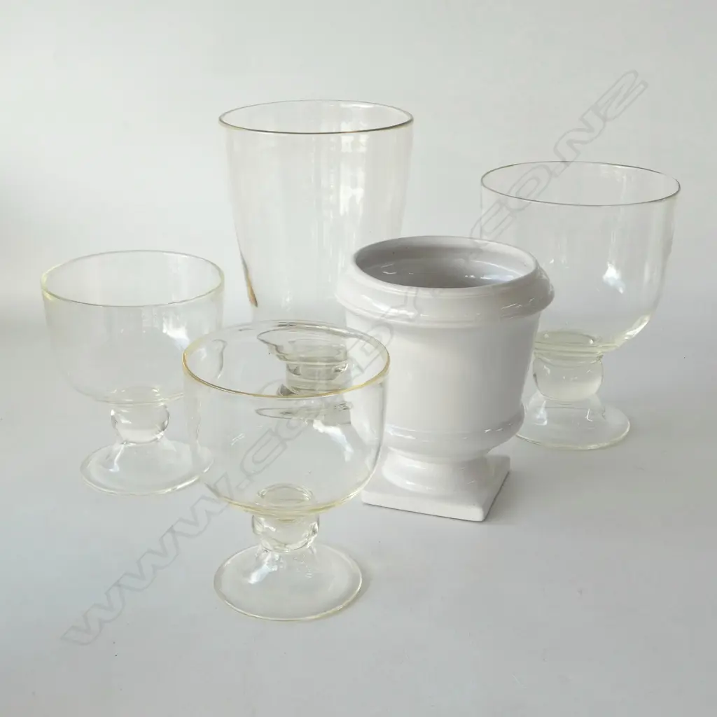 4 GLASS VASES H.310mm + 1 CERAMIC Image 1++
