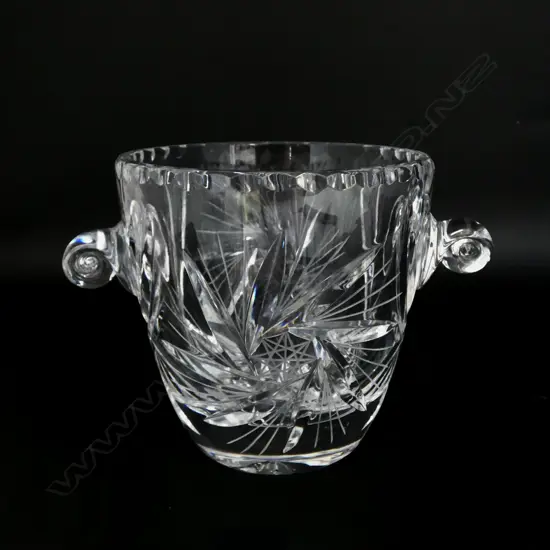 VINTAGE CUT CRYSTAL ICE BUCKET PINWHEEL PATTERN, H.140MM D.140MM