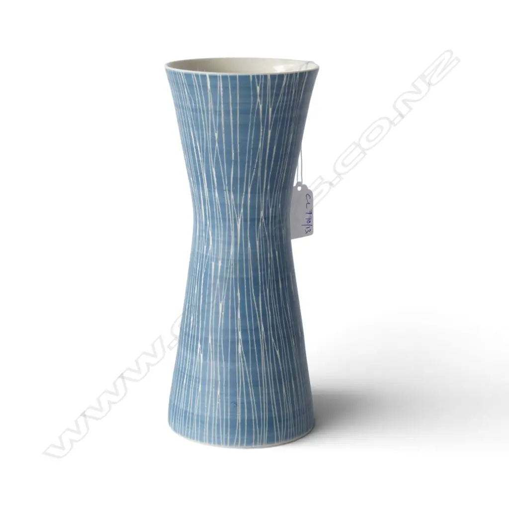 BLUE SGRAFFITO VASE BY ANNA SYKORA GERMANY H.230mm Image 1++