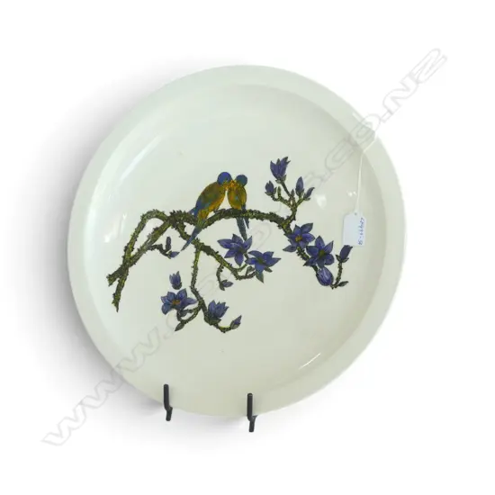 KEUM SUN LEE LRG PLATTER w LOVE BIRDS, Dia.370mm