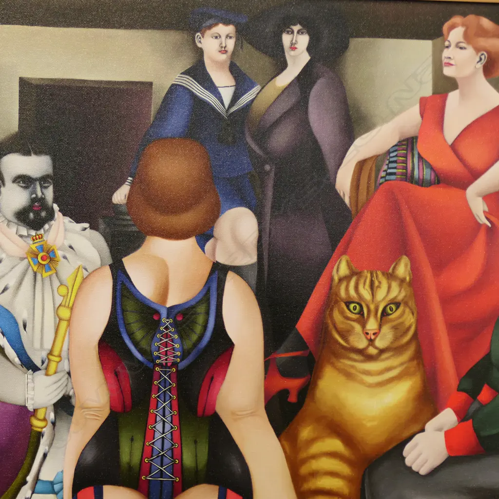 RICHARD LINDNER (1901-1978) 'THE MEETING' 1953 PRINT ON CANVAS 550x730mm Image 1++