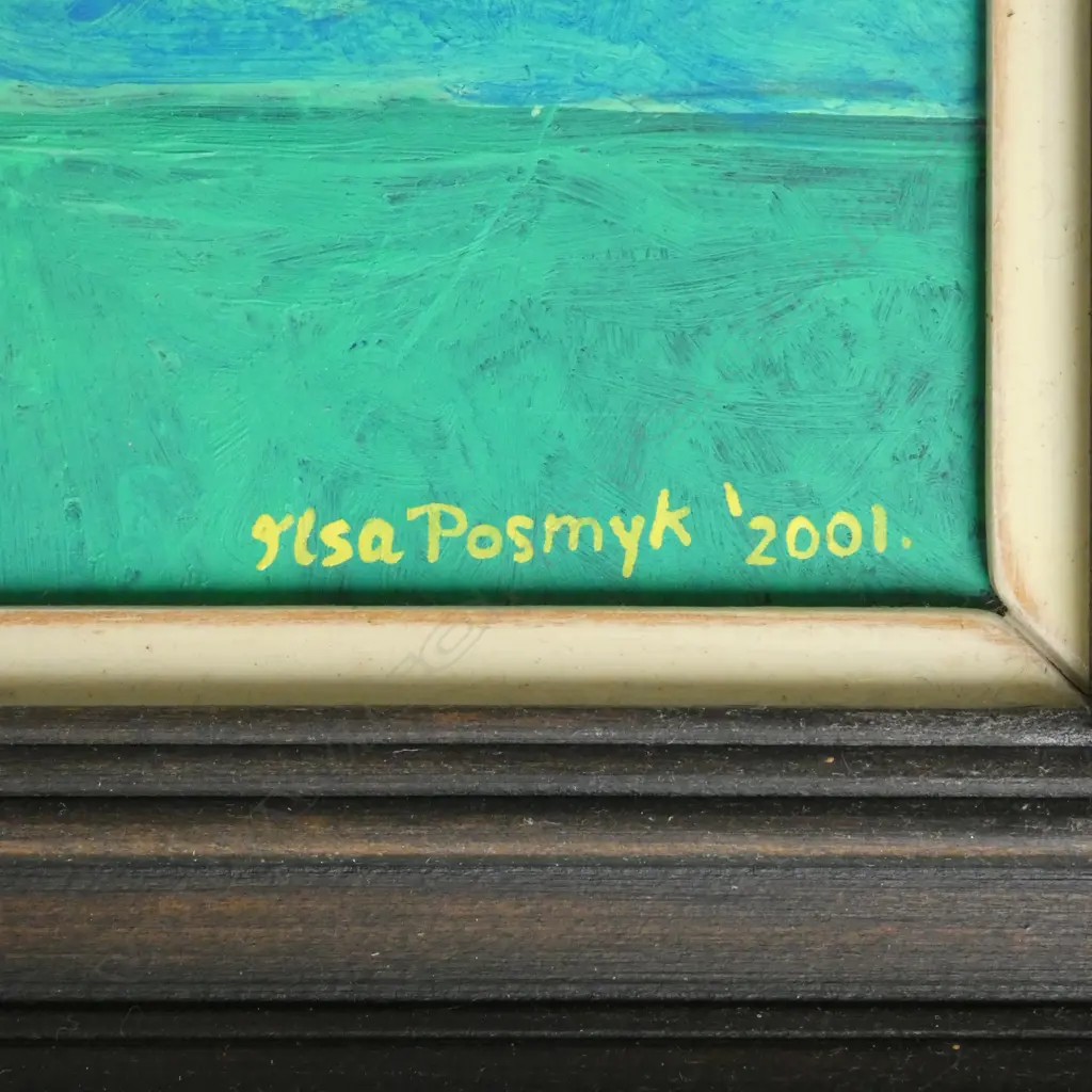 ILSA POSMYK 'NASTURTIUMS IN DECO VASE' ACRYLIC ON BOARD, SIGNED & DATED 2001 210x210mm Image 1++