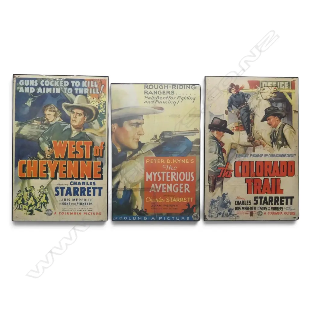 3 COWBOY WESTERN FILM PRINTS 1050x700mm Image 1++