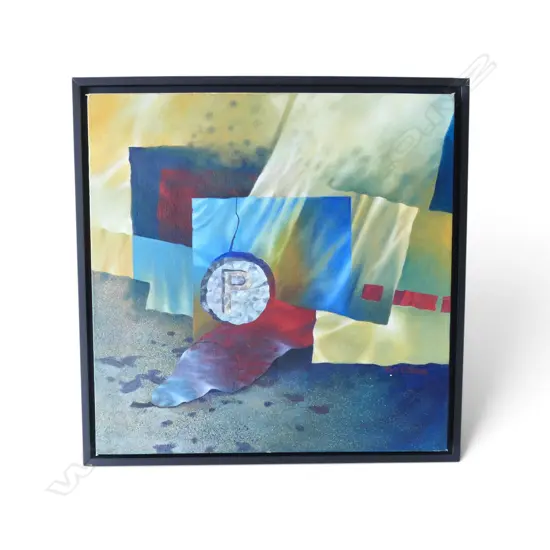 THYS CILLIERS (SOUTH AFRICAN), UNTITLED (ABSTRACT COMPOSITION), OIL ON CANVAS, SIGNED, 405 X 405MM