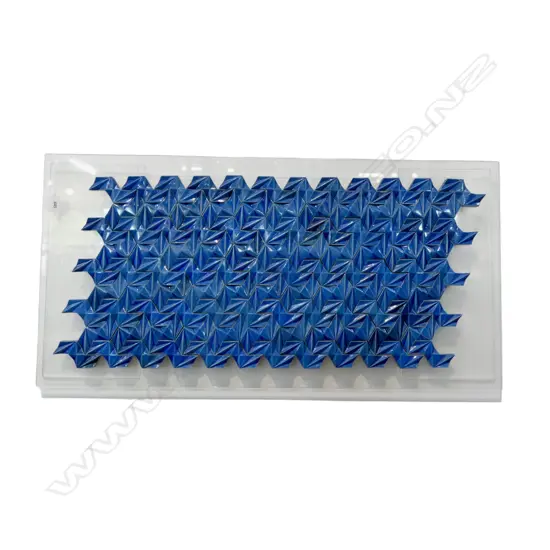 BASMA ALSHATHER 'CLOUDS' BLUE GLAZED TILE ON PERSPEX, SIGNED & DATED '96 480x960mm