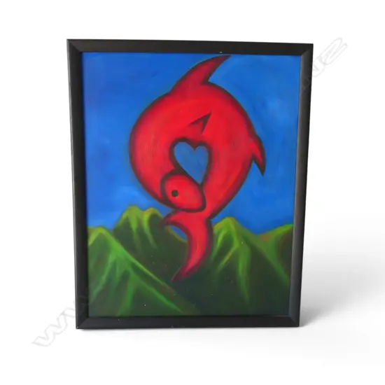 FRAMED ABSTRACT COMPOSITION, OIl ON CANVAS,560 X 450mm