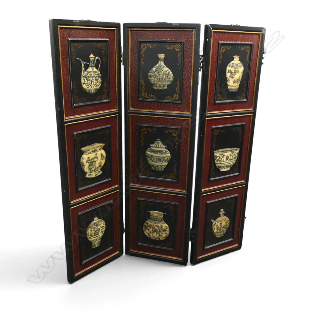 ORIENTAL 3 PANEL SCREEN AF 1220x355mm each Image 1++