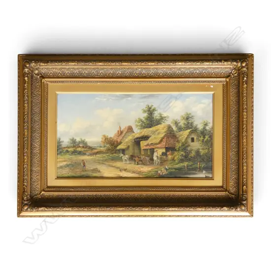 UNSIGED, UNTITLED FARM SCENE, OIL ON CANVAS, 240x440mm