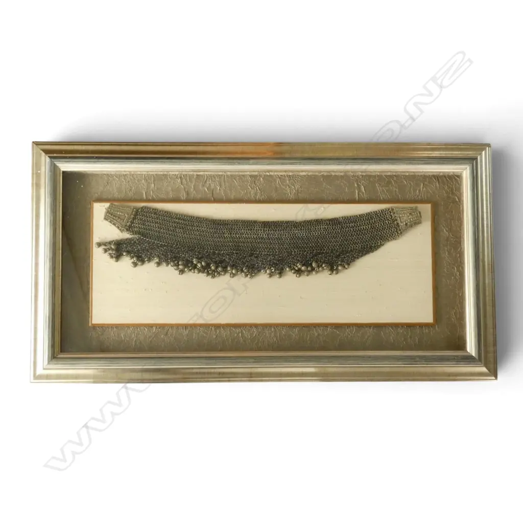 FRAMED ETHNIC METAL BELT 555x1065mm overall size, frame corners chipped Image 1++