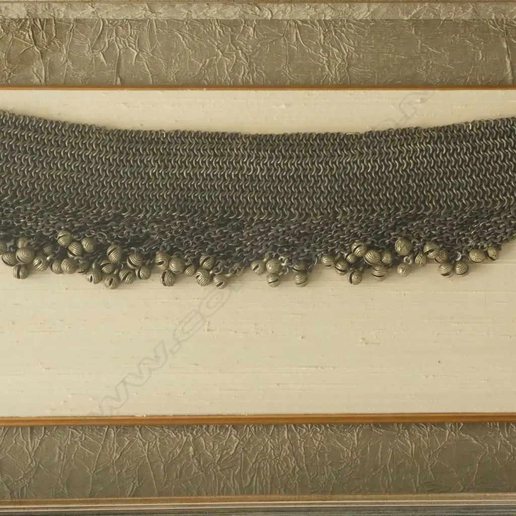FRAMED ETHNIC METAL BELT 555x1065mm overall size, frame corners chipped Image 1++