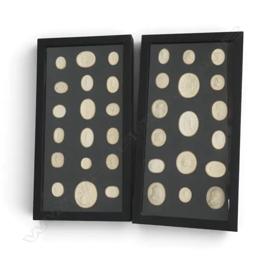 2 GEORGIAN CLASSICAL CAMEO DISPLAYS 345x165mm