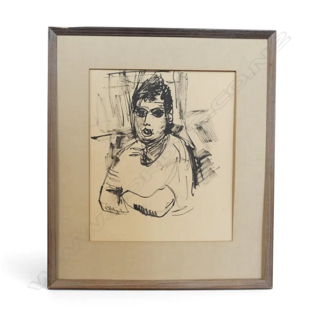 ATTRIBUTED TO TOSS WOOLLASTON, UNTITLED (POTRAIT), INK ON PAPER, UNSIGNED, 315 X 265MM - SEE PROVENANCE BELOW, Image 1++
