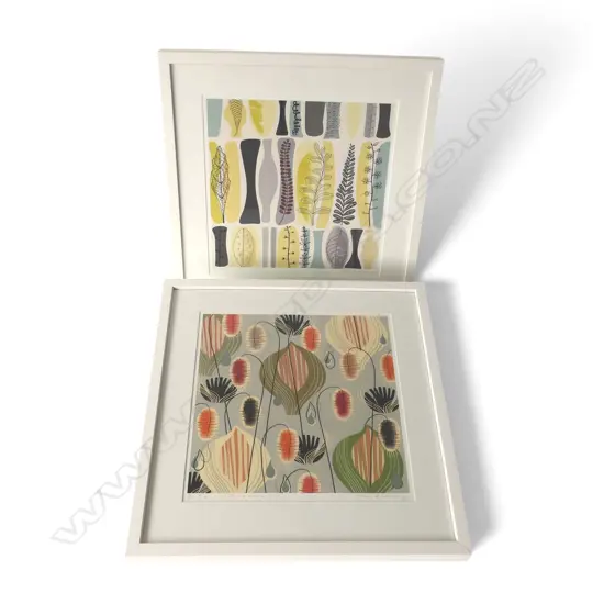 JANE GALLOWAY, 2 EDITIONED PRINTS, BEACH GRASSES 25/50 & BUSH TEXTURES 16/50, 370x360mm
