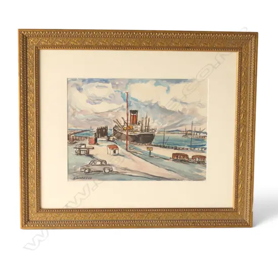 LINCOLN LEE, NEW PLYMOUTH WHARF, W/C, 270x370mm