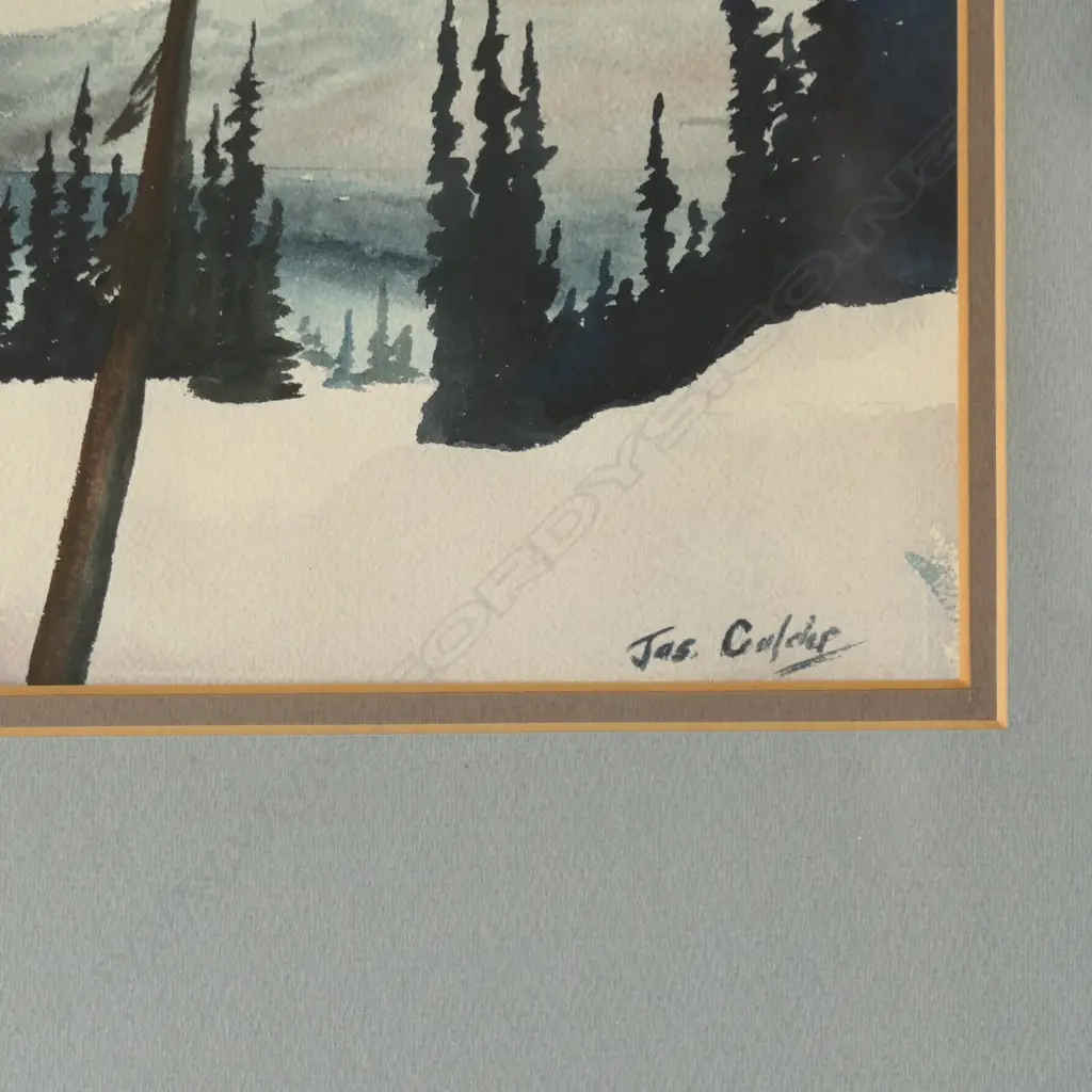 JAMES CALDER (1907-1977) FRAMED SIGNED W/C, WINTER WILDERNESS SCENE, 300 X 470MM Image 1++