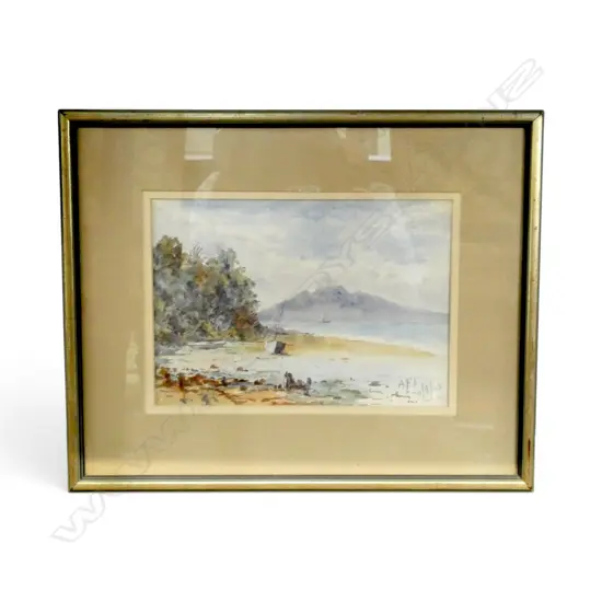 A.F.F., AUCKLAND BAY, WATERCOLOUR, 170x250mm