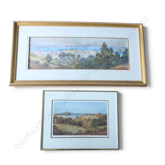 2 PRINTS OF AUCKLAND; JOHN BARR CLARKE HOYTE & C.N. WORSLEY 245x740mm