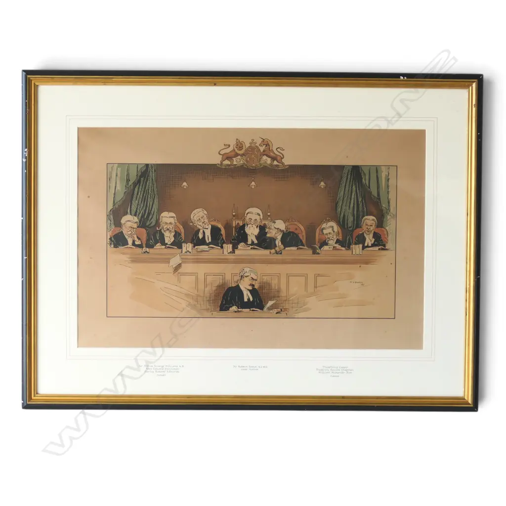 W. A BOWRING 'JUDGES PRESIDING', SIGNED AND DATED 1913 WITHIN IMAGE, 370 X 590MM Image 1++