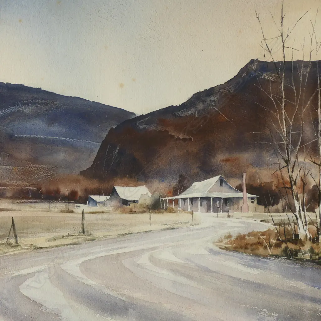 TONY LEWIS watercolour painting 'Autumn Hues' signed & dated 1981. 445 x 510mm.   Image 1++
