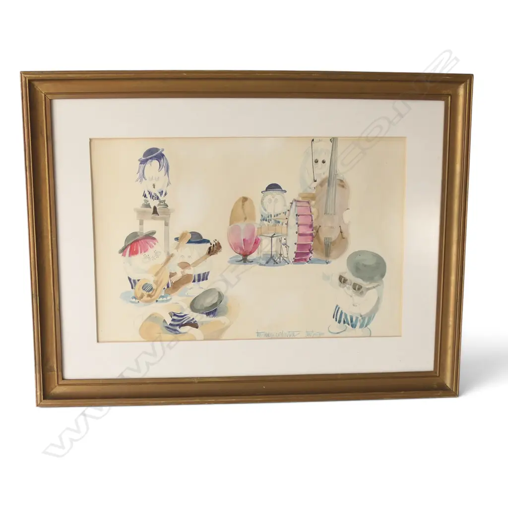 JOHN CASTLE, THE WOOZY ORCHESTRA, WATERCOLOUR, 290x450mm Image 1++