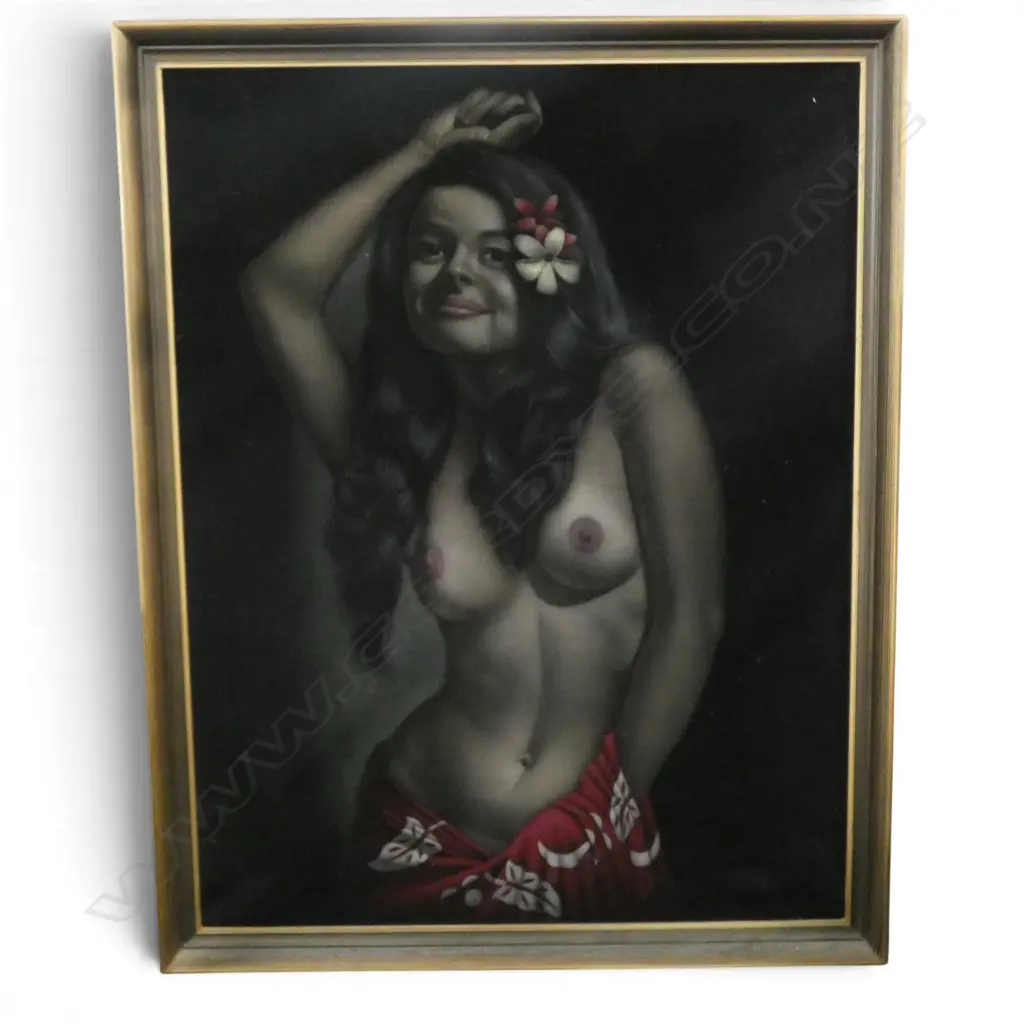 CHARLES MCPHEE (1919-2002), MAREVA, OIL ON VELVET, 870x675mm Image 1++