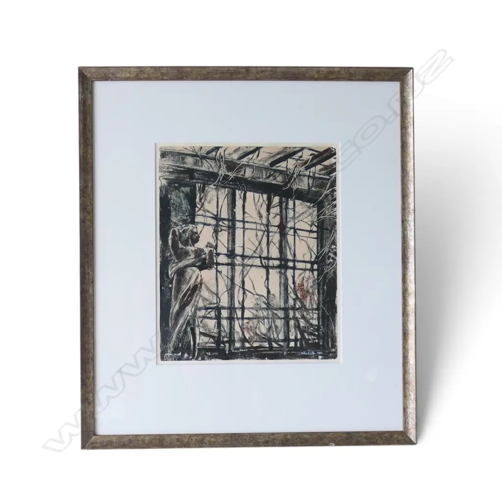 GREG WHITCLIFFE, WINTER GARDENS, AUCKLAND DOMAIN, MONOPRINT, SIGNED, 300 X 245MM Image 1++