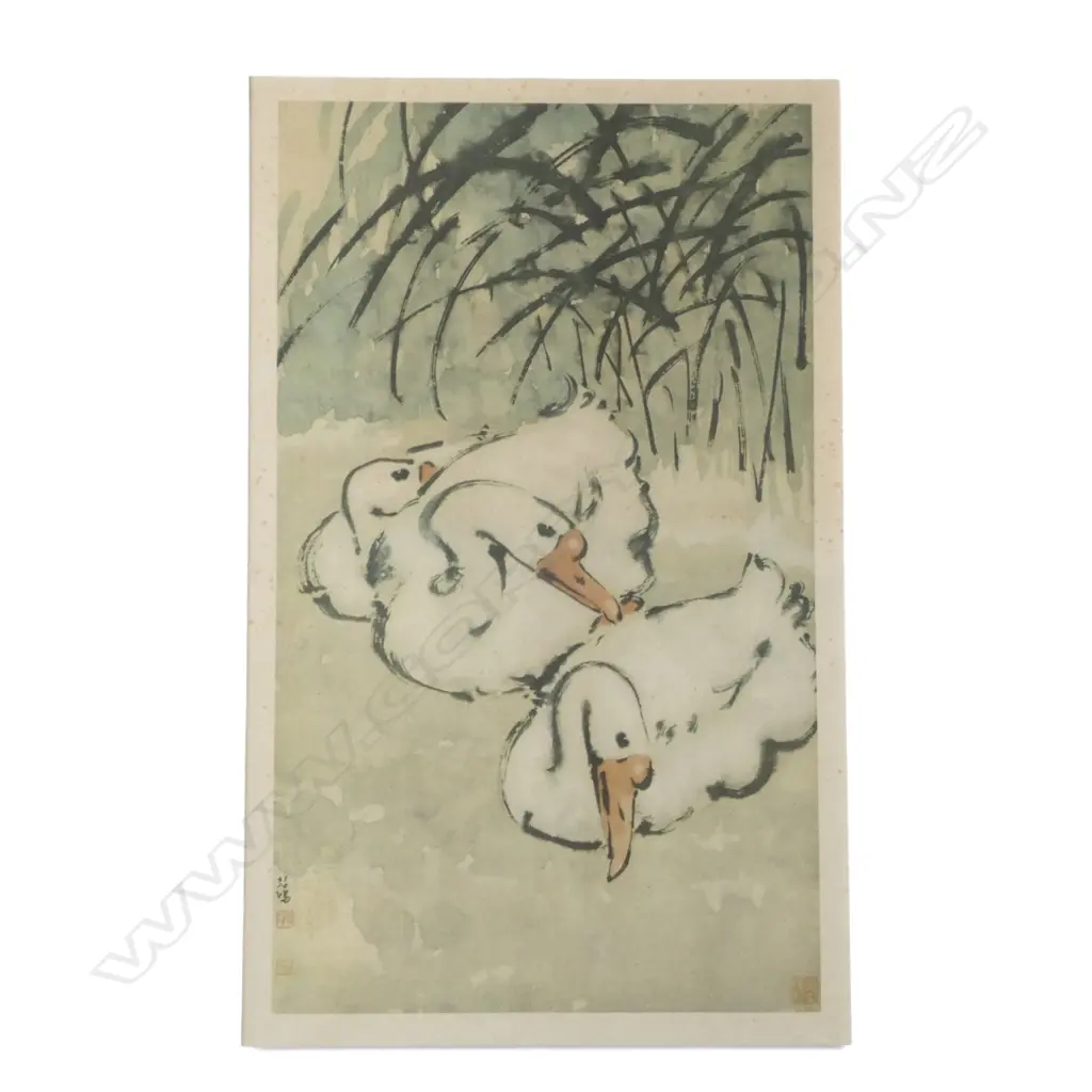 ORIENTAL GEESE PRINT 475x290mm FOXING Image 1++