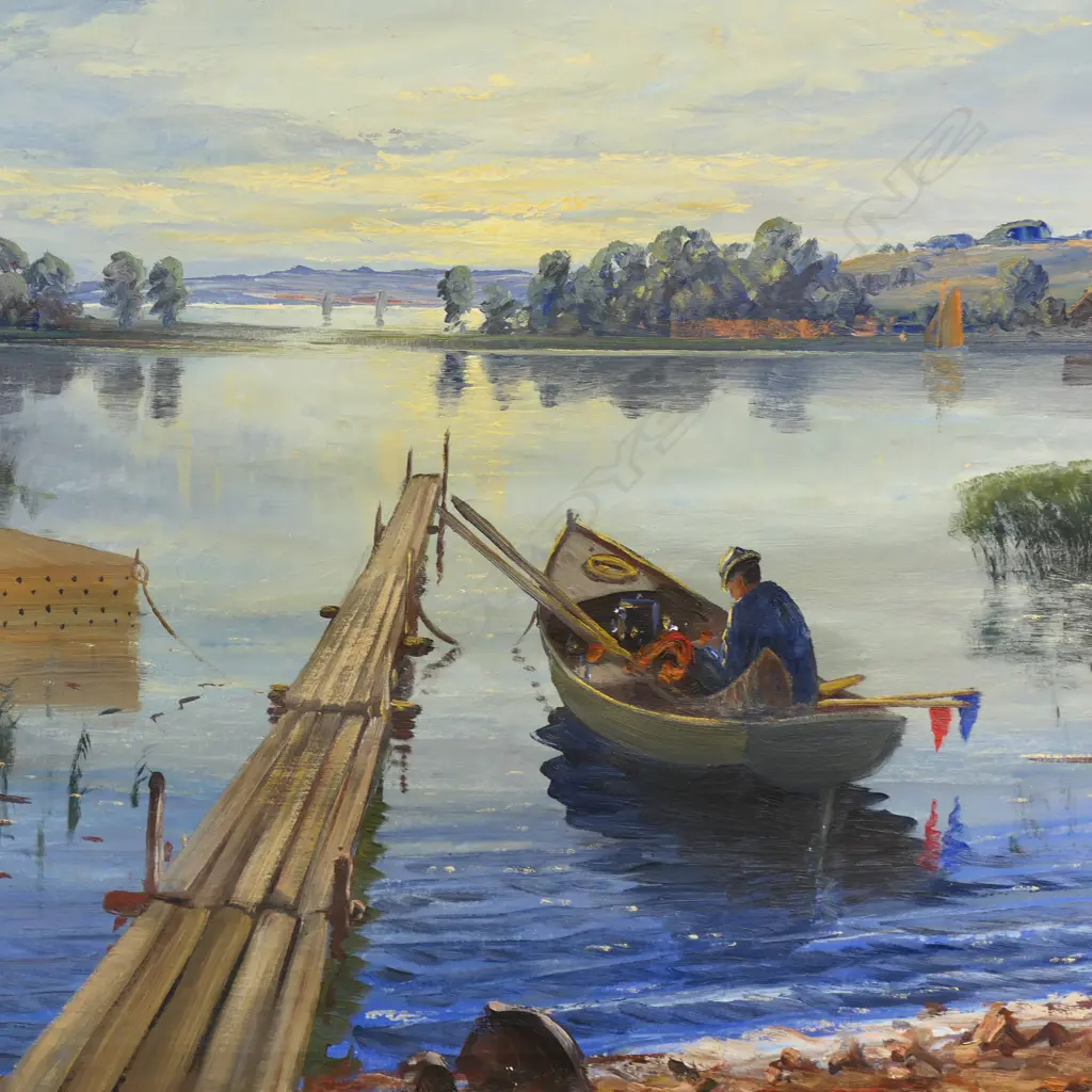 E. BALL, UNTITLED COUNTRY SCENE, OIL ON CANVAS, 770x1170mm Image 1++