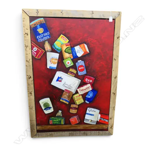 ARTIST UNKNOWN, GROCERIES, ACRYLIC ON CANVAS, 915x610mm