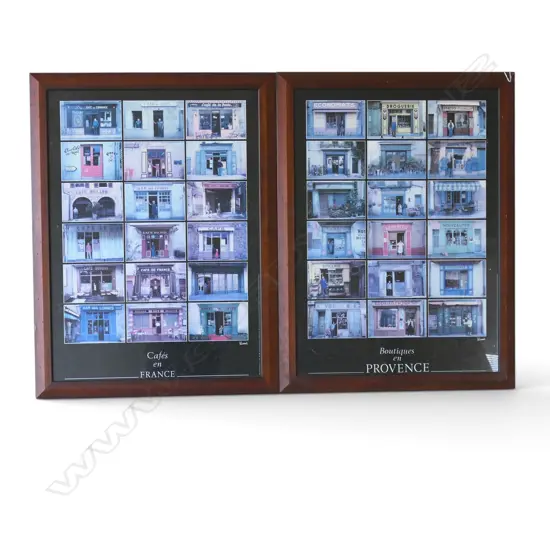 PR PRINTS 'BOUTIQUES EN PROVENCE', 'CAFES EN FRANCE' 680x490mm