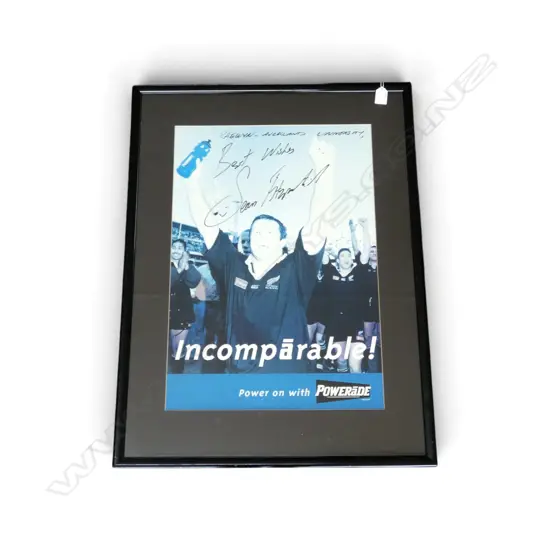 VINTAGE ALL BLACK POSTER signed by Sean Fitzpatrick 575x400mm