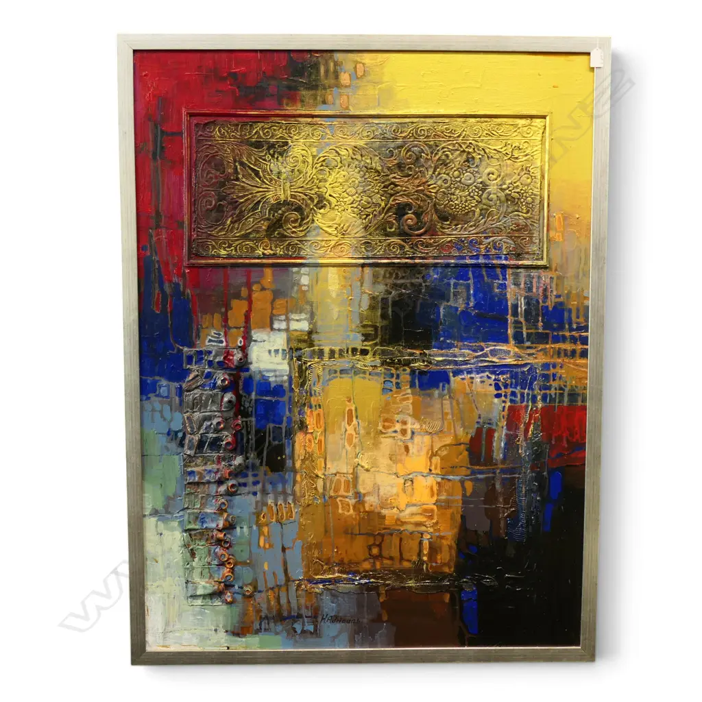 HARRY ADRIAANS (SOUTH AFRICAN), UNTITLED (ABSTRACT), MIXED MEDIA, SIGNED, 1190 X 885MM Image 1++