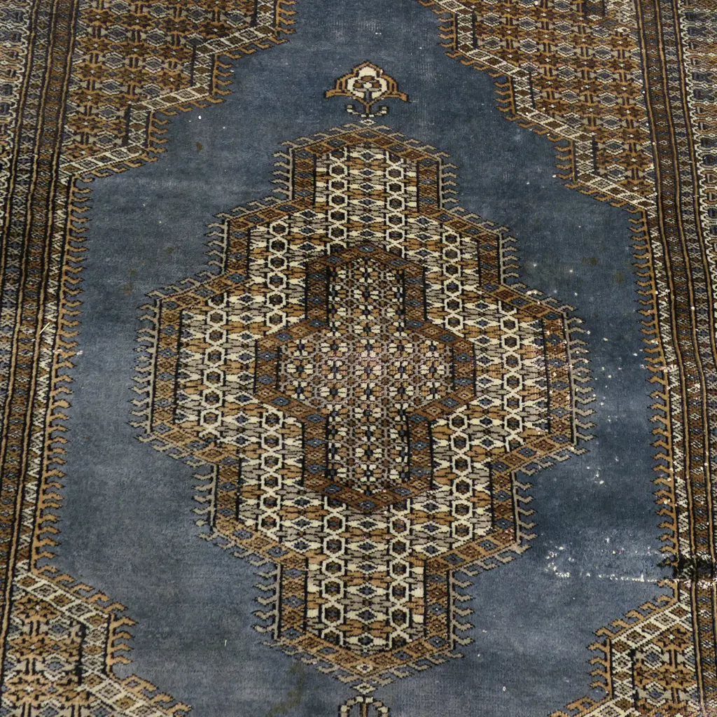 PAKISTAN BOKHARA WOOL ON COTTON RUG some wear & repair 2030 x 1200mm Image 1++