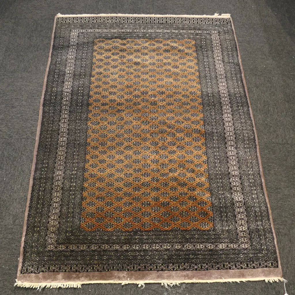 PAKISTAN BOKHARA WOOL ON COTTON RUG fringe worn 1800 x 1280mm Image 1++