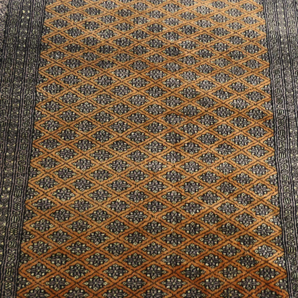 PAKISTAN BOKHARA WOOL ON COTTON RUG fringe worn 1800 x 1280mm Image 1++