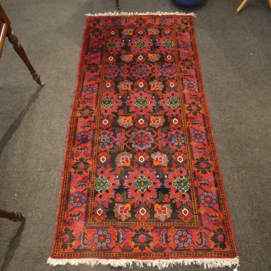 HAND KNOTTED WOOL PILE BALLUCHI RUNNER