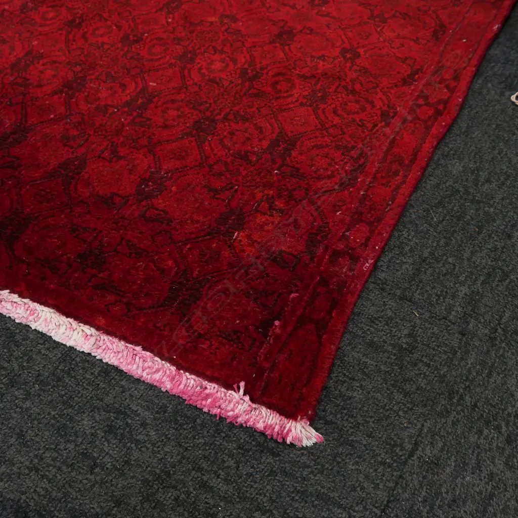 HAND KNOTTED WOOL PILE RUNNER red tones  Image 1++
