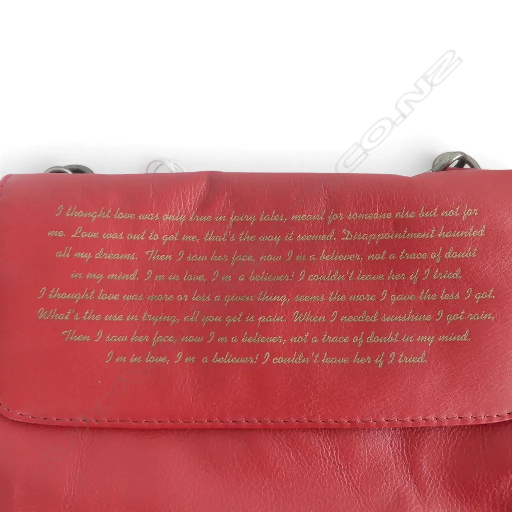 2 LEATHER HAND BAGS: 'MI PIAC' in tan + Hermes in red Image 1++