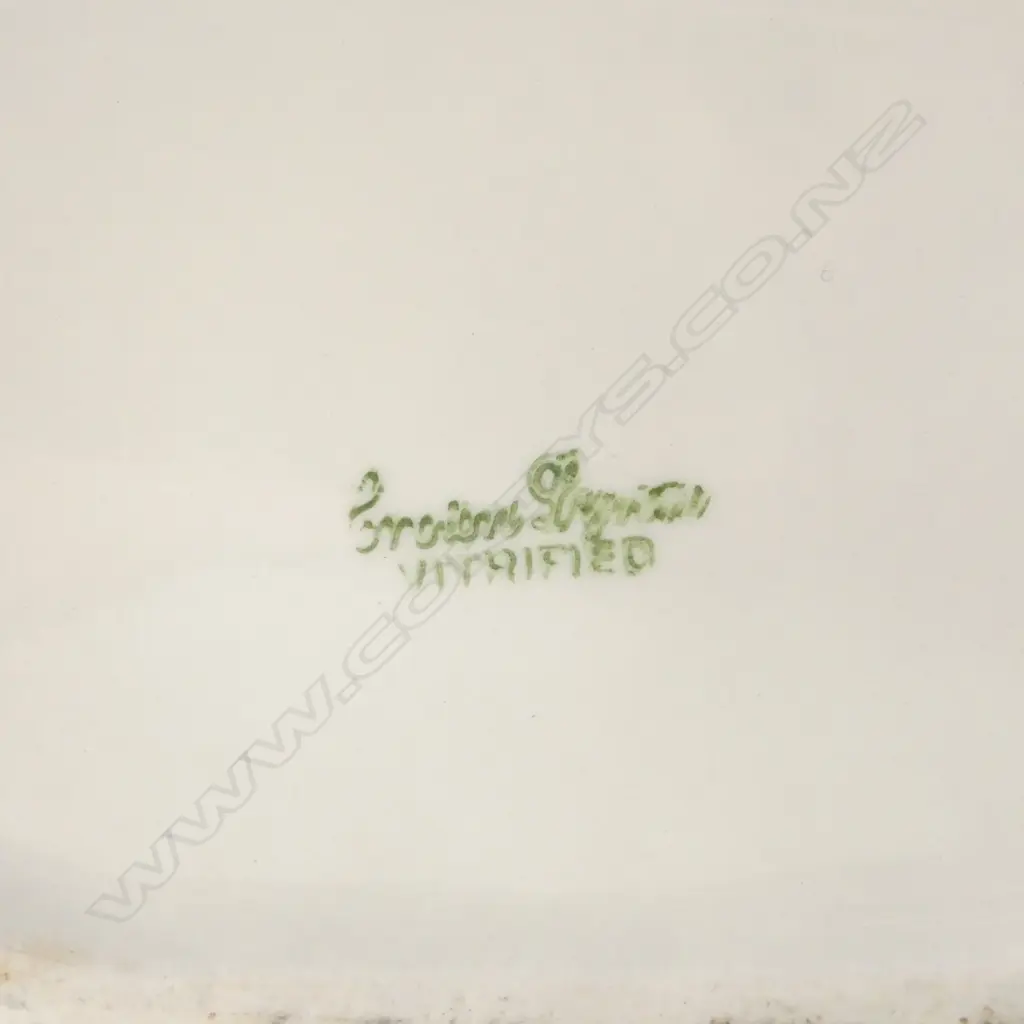 MCALPINE JUG cream glaze & blue lettering H.200mm Image 1++