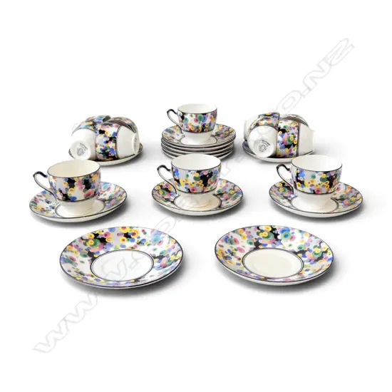 12 GRAFTON CHINA CUPS & SAUCERS 