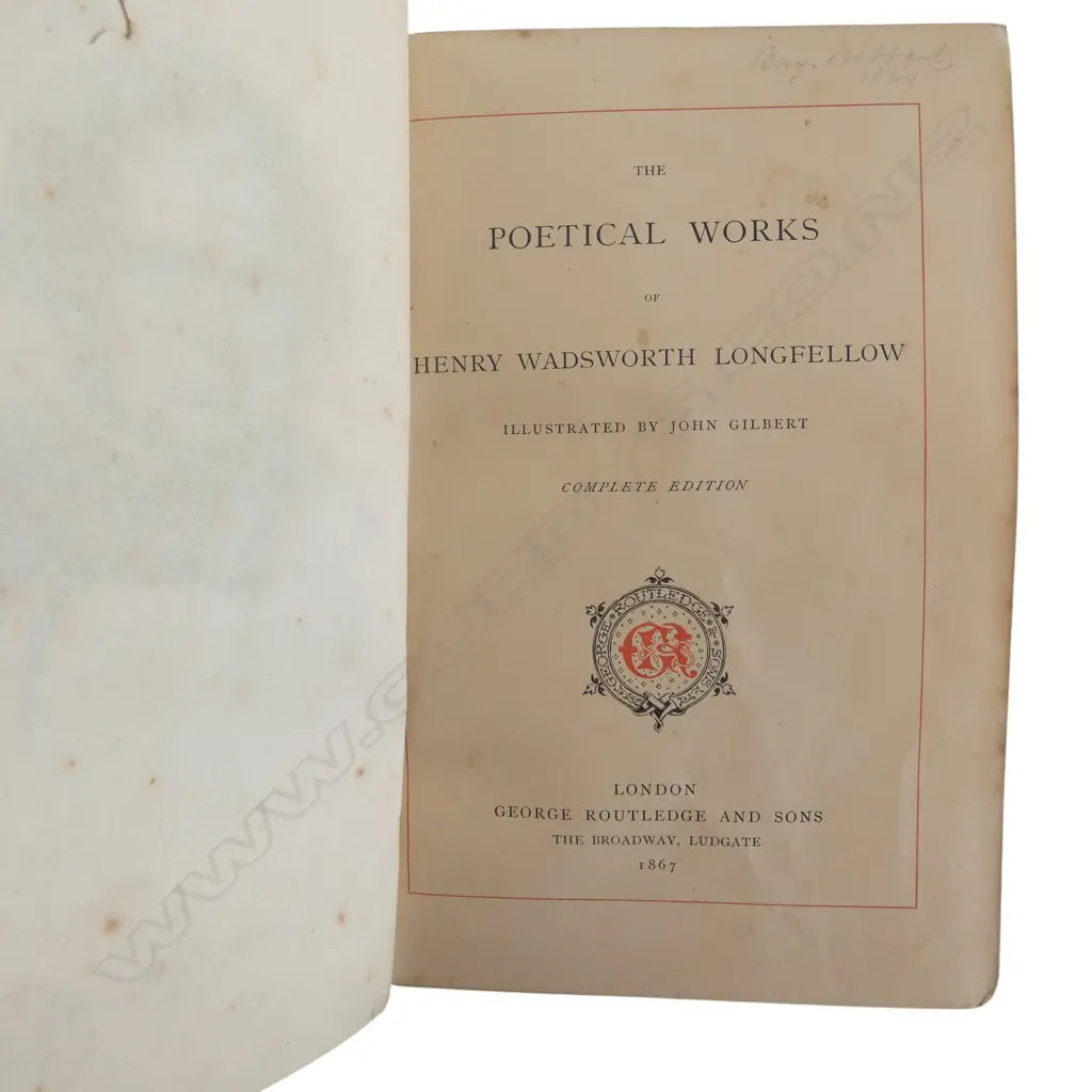 LONGFELLOW'S POETICAL WORKS & SHAKESPEARE 1877 Ed. Image 1++