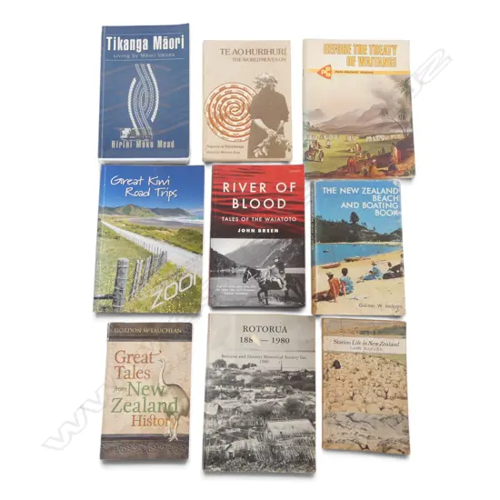 9 NZ BOOKS - TE AO HURIHURI, ROTORUA, RIVER BLOOD, TIKANGA MAORI ETC